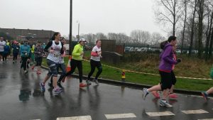 The start of the Lliswerry 8 race in the rain