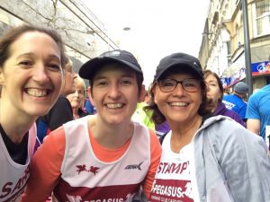 Sara, Sarah and Wendy waiting to start the race